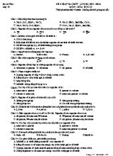 Đề kiểm tra chất lượng đầu năm môn Hóa học 10